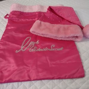 *RARE* Victoria's Secret Sexy Little Things Satin Santa Sack & Santa Hat Set